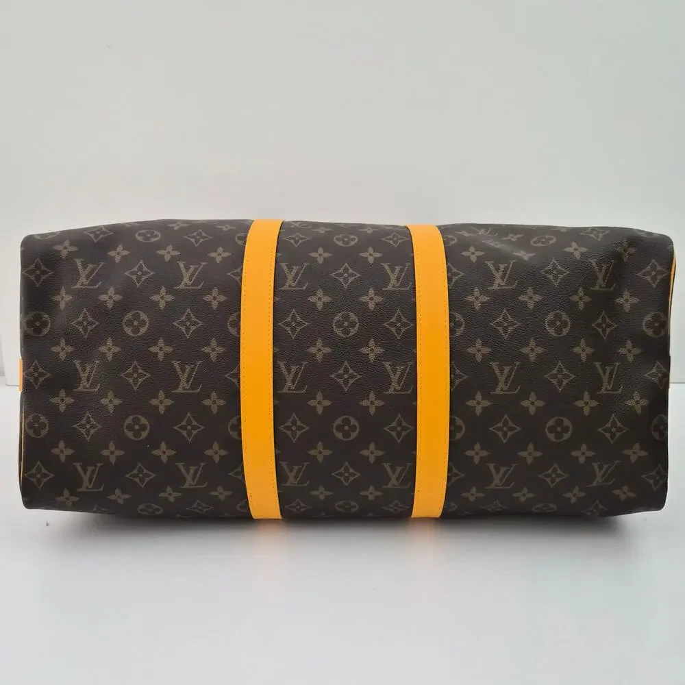 Louis Vuitton Monogram Macassar Keepall Bandoulière 50 Safran Yellow